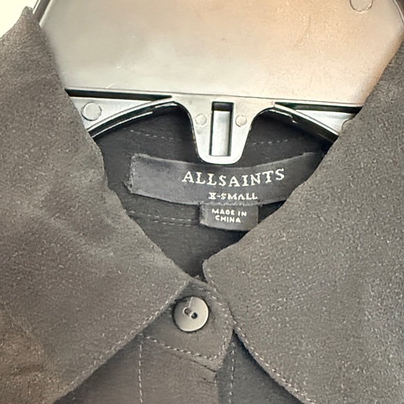 ALLSAINTS Black Anya Long Sleeve Button Down Dress - Picture 8 of 16